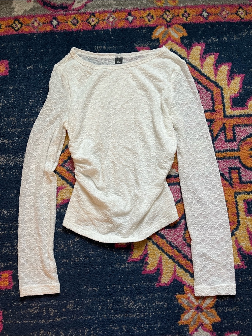 White Lace Long-Sleeve Top